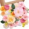 Pink Yellow Artificial Flowers, Silk Fake Flowers (A Pink Yellow) 5"D x 5"W x 1"H